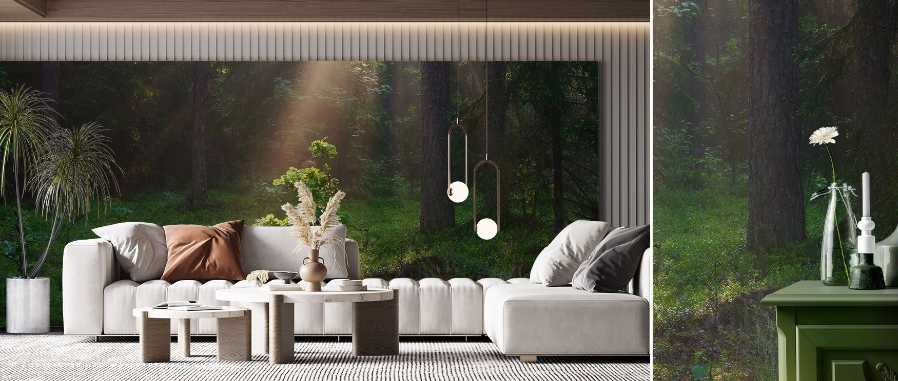 The All Alone Tree Wallpaper emphasizes solitude and grace, presenting a single tree in soft, serene tones. This enhances living rooms, bedrooms, or offices with peaceful refinement, creating interiors that feel both calm and elegant. 