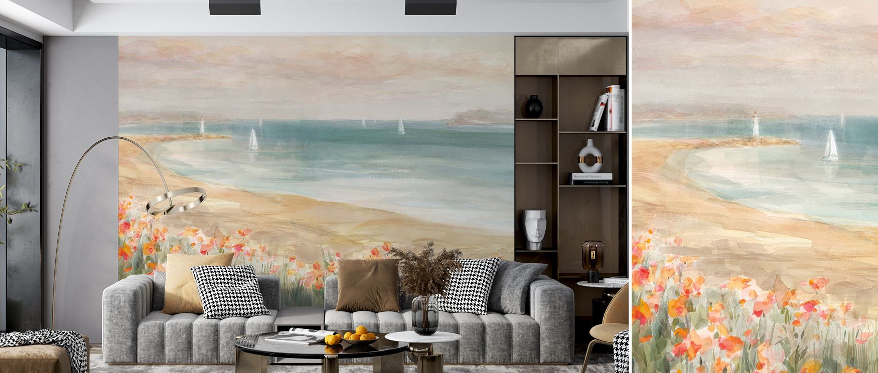 The Around the Point Wallpaper glows with coastal charm, evoking still horizons and soft waters. Perfect for interiors like living rooms, bedrooms, or offices, it enriches spaces with tranquility, natural balance, and seaside beauty rooted in serene desig