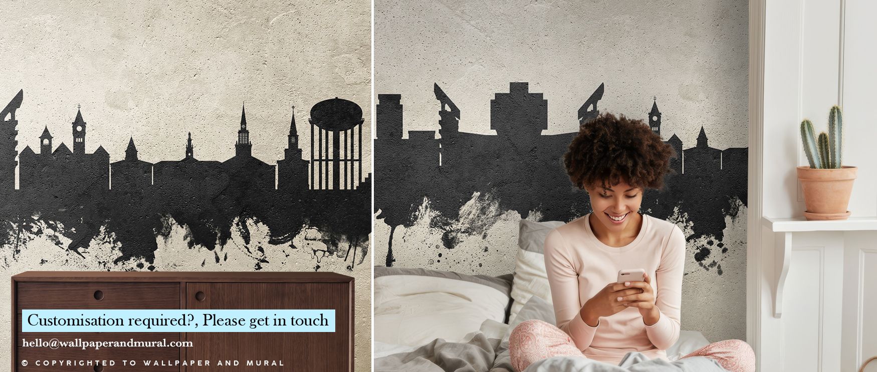 The Auburn Alabama Skyline Concrete Wallpaper radiates urban elegance through its sleek industrial palette. Its refined textures enrich living rooms, bedrooms, or offices with balance, modern charm, and architectural clarity. 