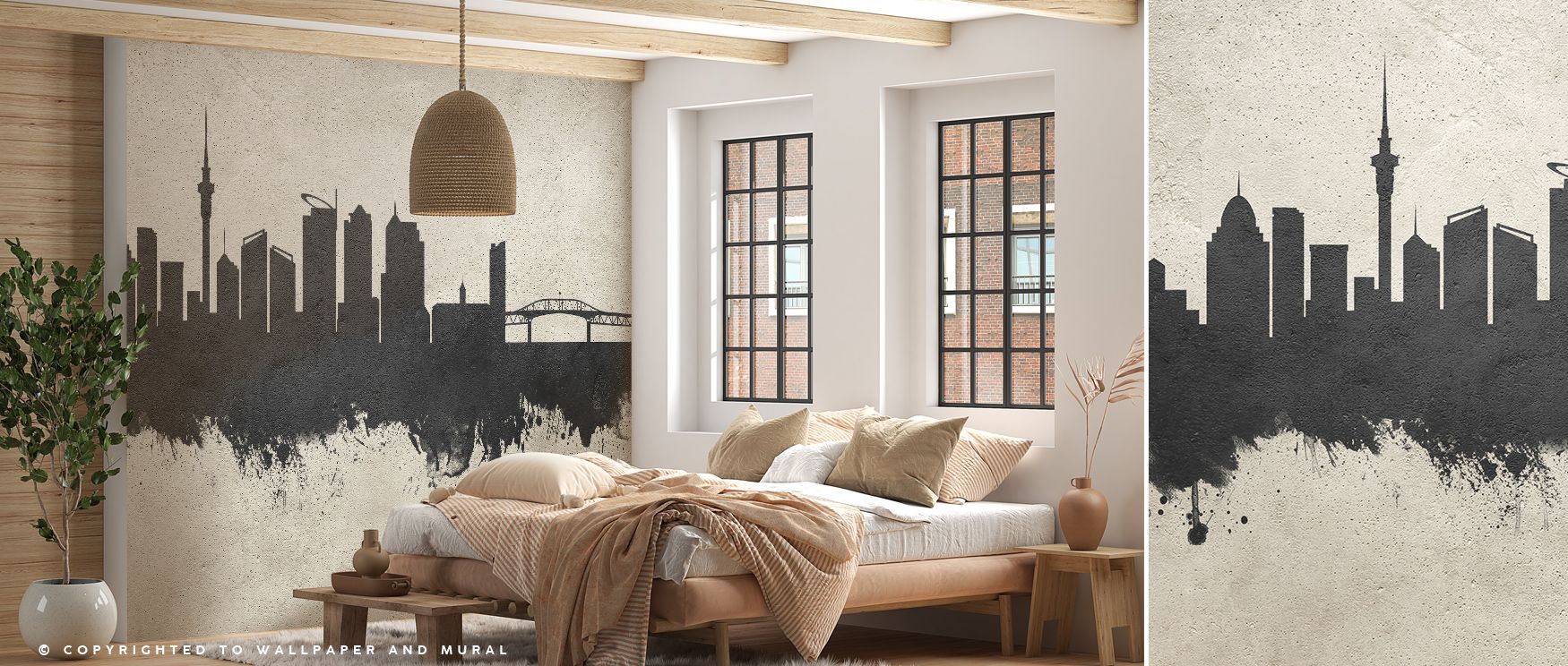 The Auckland New Zealand Skyline Concrete Wallpaper blends iconic silhouettes with industrial tones, bringing architectural clarity to interiors. Its textured palette enriches living rooms, bedrooms, or offices with modern strength and elegant balance, tu