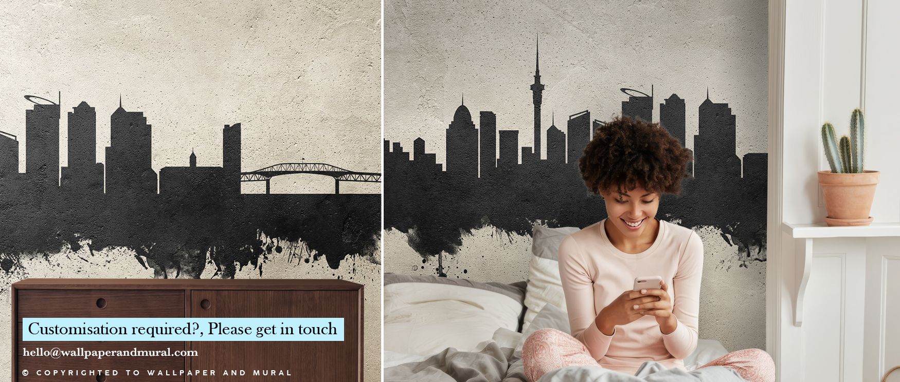 The Auckland New Zealand Skyline Concrete Wallpaper radiates bold refinement through its concrete-inspired palette. Silhouettes rise with strength and simplicity, enriching living rooms, bedrooms, or offices. This design provides interiors with balance an
