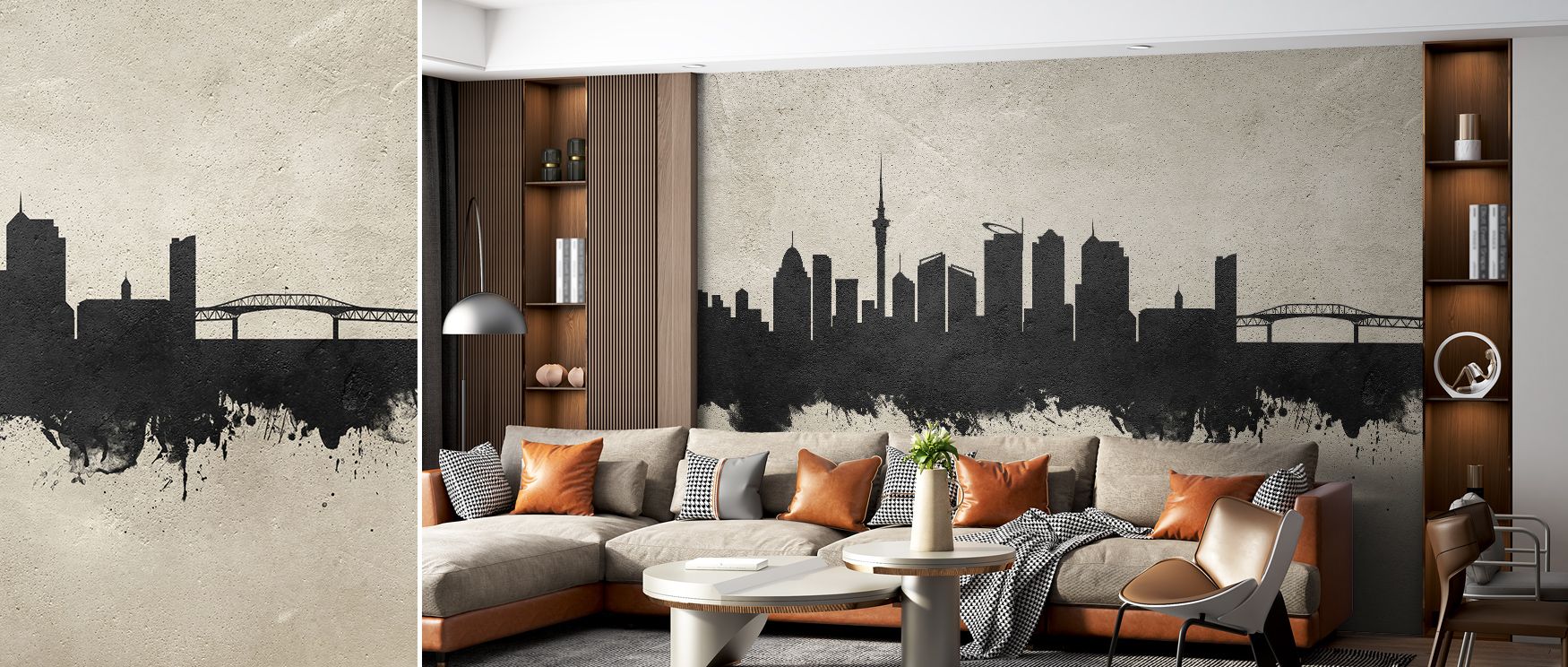 With luminous simplicity, the Auckland New Zealand Skyline Concrete Wallpaper presents architectural icons in refined industrial palettes. It enriches living rooms, bedrooms, or offices with calm artistry and cultural pride, making walls reflect balance, 