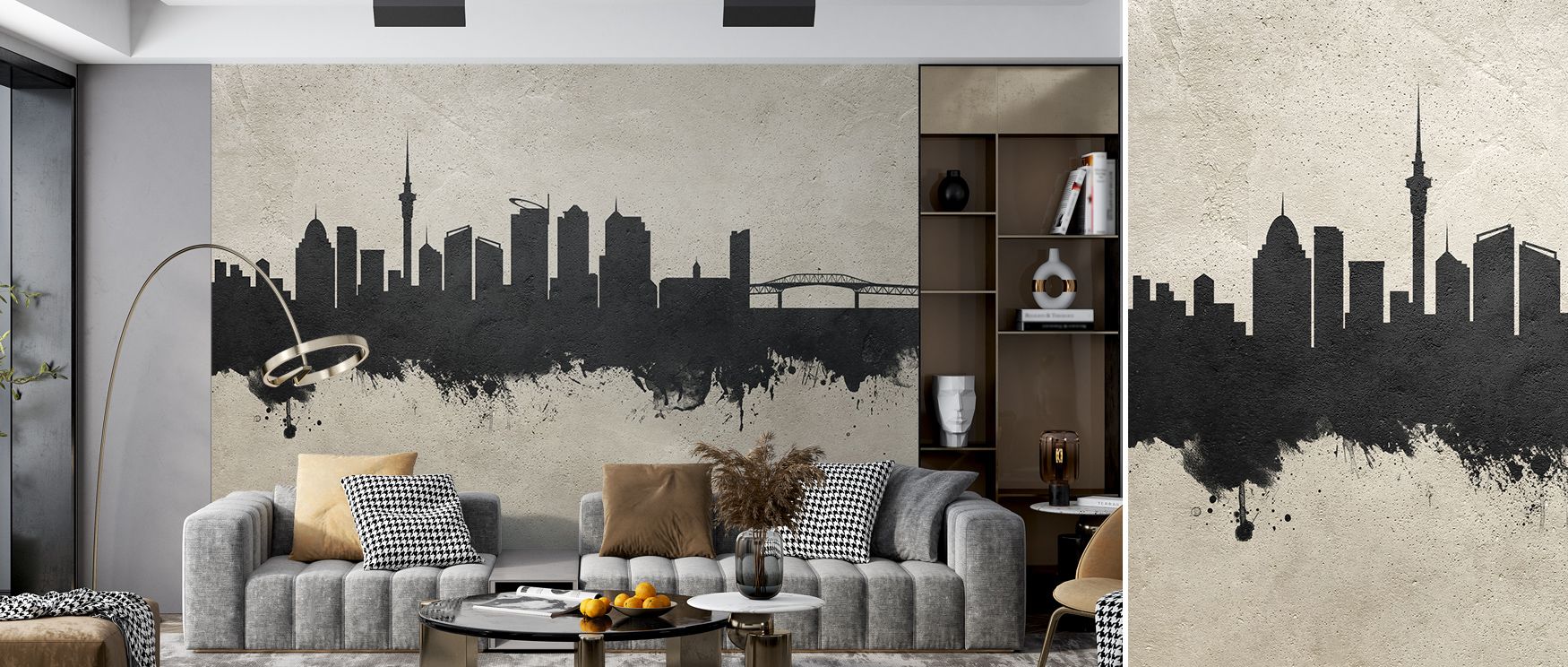Urban elegance flows in the Auckland New Zealand Skyline Concrete Wallpaper, where textured silhouettes rise in minimalist harmony. This refined design enriches living rooms, bedrooms, or offices with balance and strength, creating spaces where modern cla