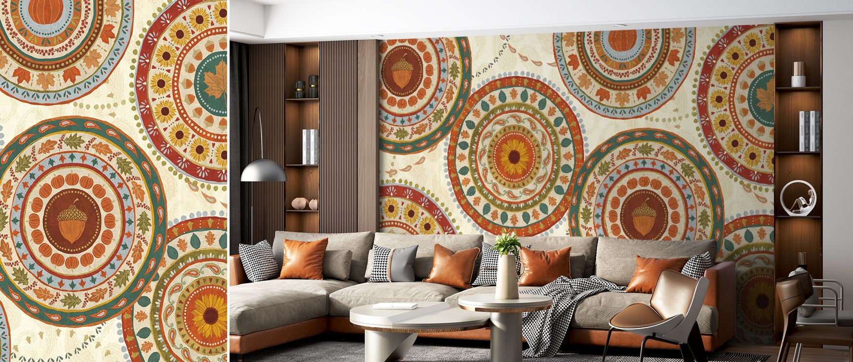 A luminous vision shines in the Autumn Song X Light Wallpaper, where glowing hues evoke peace and balance. This seasonal design enriches living rooms, bedrooms, or offices with elegance and charm, offering walls serenity and refined grace. Its tones radia