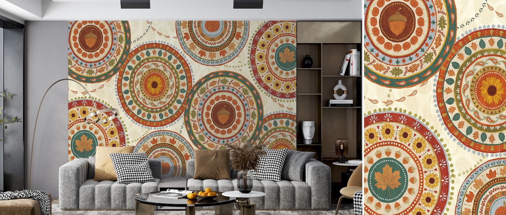The Autumn Song X Light Wallpaper embodies seasonal calm with glowing tones. Perfect for living rooms, bedrooms, or offices, it enriches interiors with charm, balance, and peaceful autumn-inspired refinement. Its subtle beauty ensures interiors glow with 