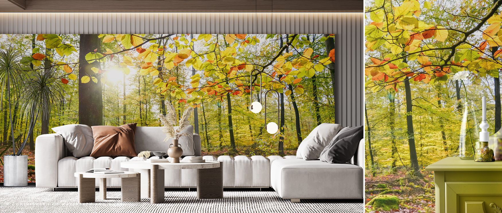 The Autumn Sun Wallpaper captures radiant charm, where glowing tones enrich interiors with grace and balance. Perfect for living rooms, bedrooms, or offices, it creates cozy sophistication filled with seasonal beauty. Each detail brings refinement and ele