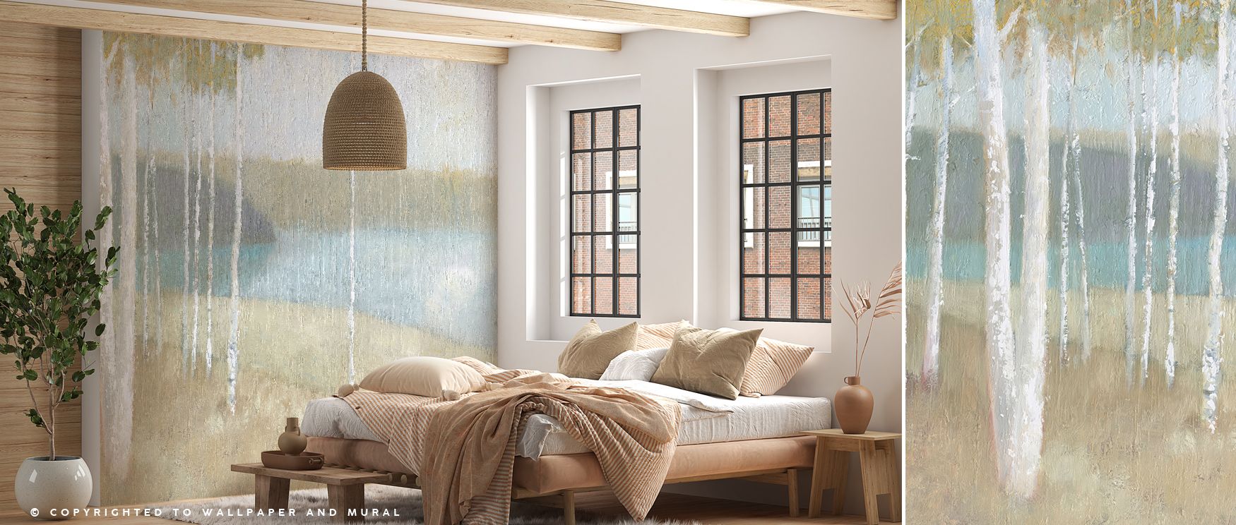 Amber branches shimmer in the Autumn Trees Wallpaper, glowing with seasonal beauty across textured tones. Its golden palette enriches living rooms, bedrooms, or offices with harmony and elegance, offering balance, charm, and serenity through autumn’s arti