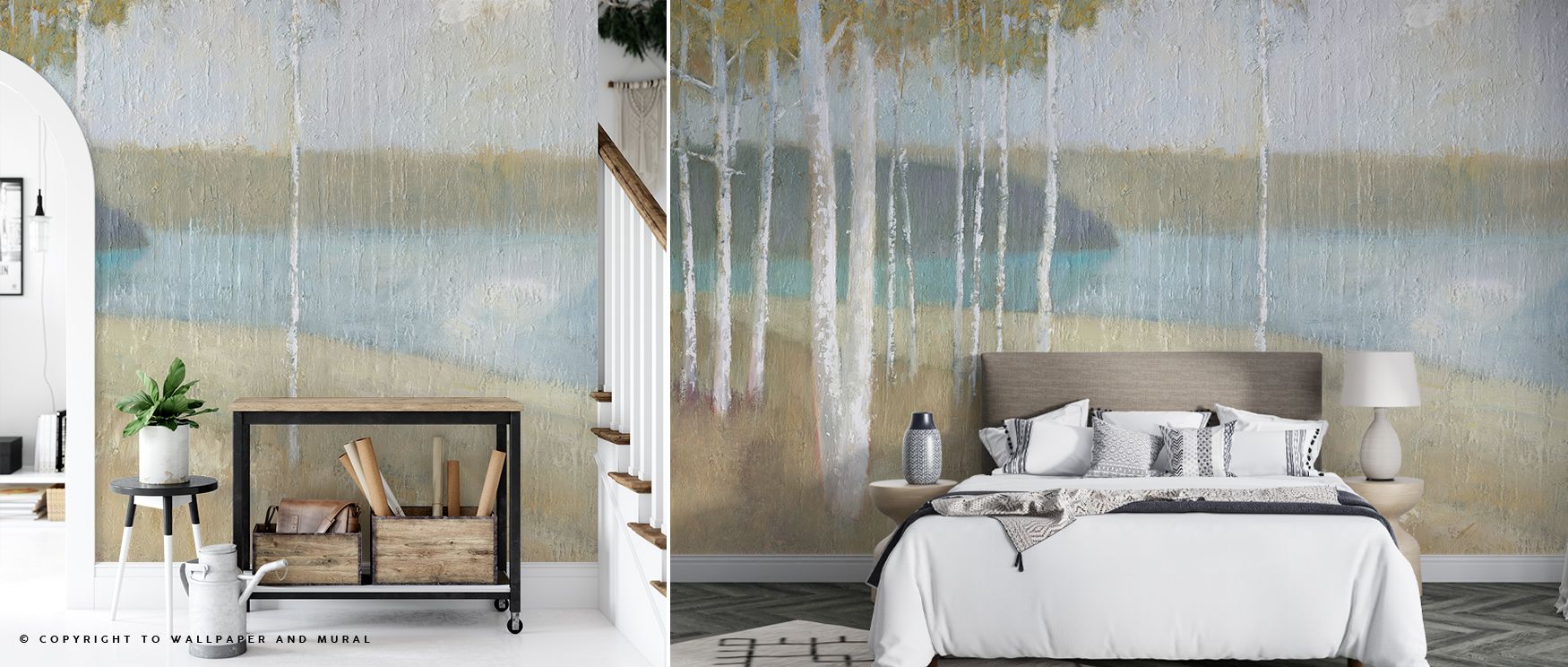 Gentle tones illuminate the Autumn Trees Wallpaper, as branches shine with refined artistry. It enriches living rooms, bedrooms, or offices with balance, charm, and tranquility, bringing interiors quiet elegance and natural grace inspired by fall. 
