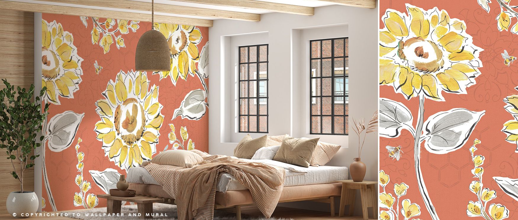 Radiant joy defines the Bee Happy II Wallpaper, filling interiors with charm and whimsy. It enriches nurseries, children’s rooms, or playful interiors with balance, refinement, and creativity, turning walls into cheerful showcases of artistry and warmth. 