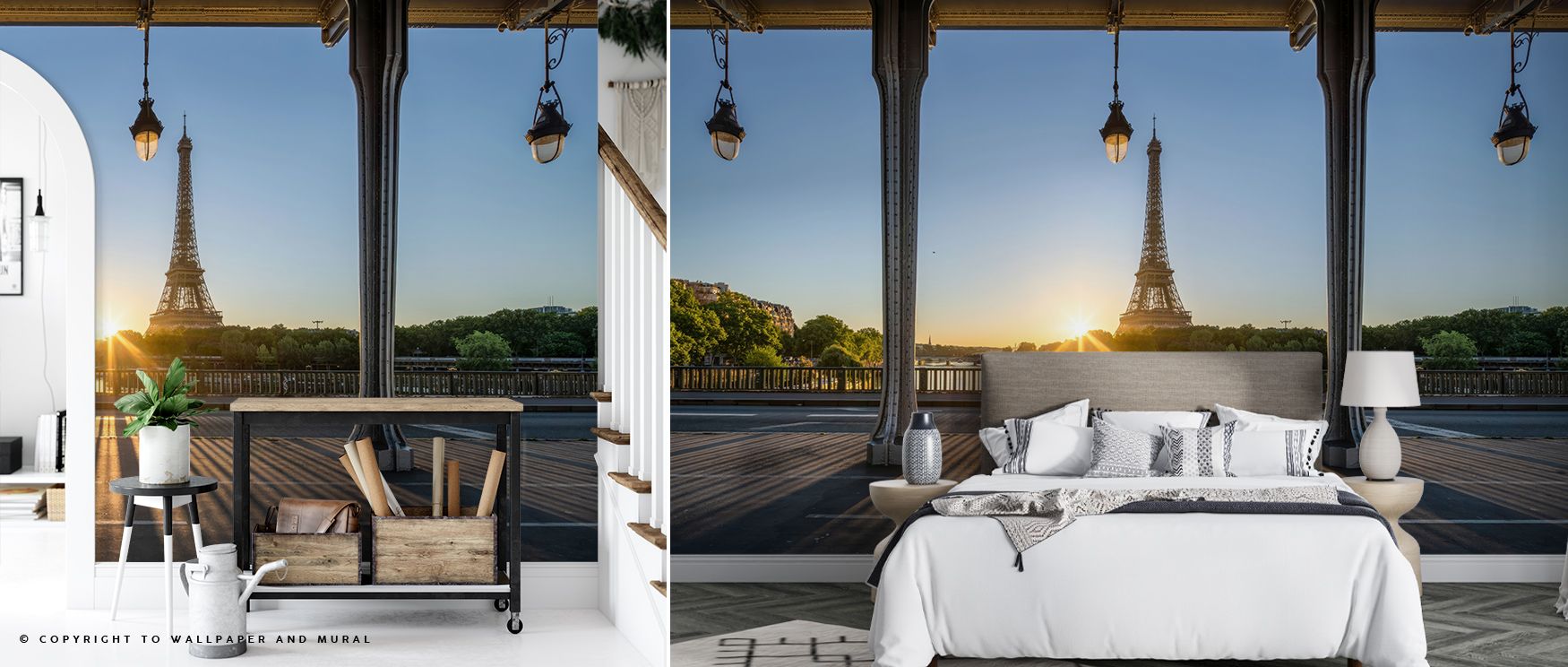 The Bir-Hakeim Views Iconic Parisian Bridge Wallpaper transforms walls into narratives of connection and heritage, where arches symbolize both strength and elegance. The muted palette enhances atmosphere without overwhelming, adding quiet refinement to a 