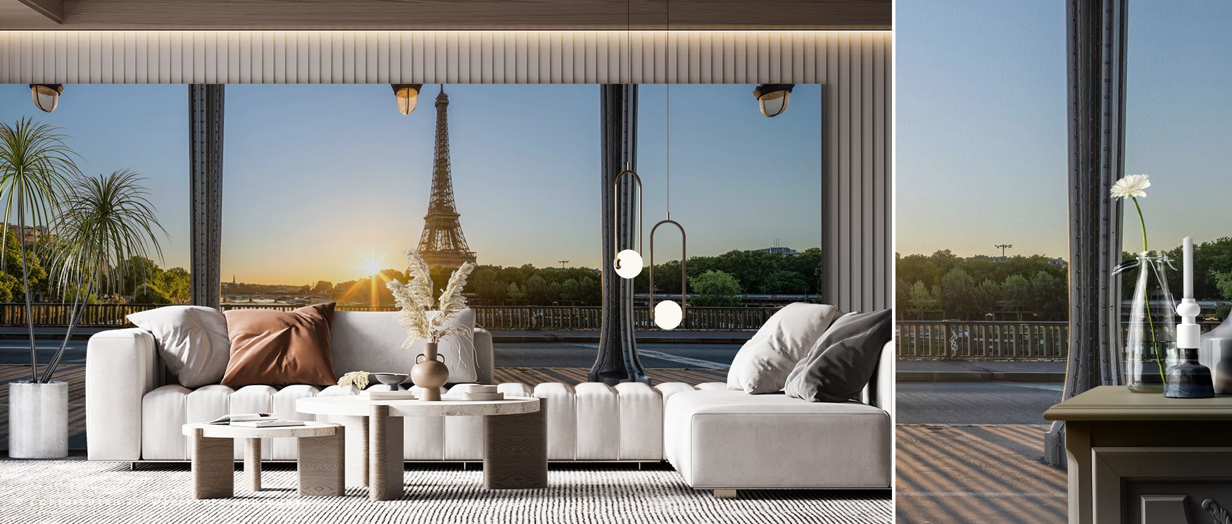 Gentle lines flow across the Bir-Hakeim Views Iconic Parisian Bridge Wallpaper, capturing architectural rhythm and timeless Parisian grace. Its design creates an immersive presence, surrounding interiors with culture and beauty. Perfect for a living room,