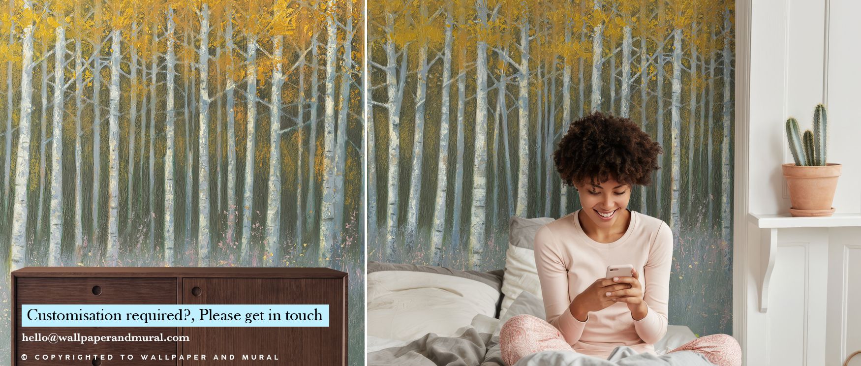 Whispering branches and subtle fading hues define Birch Dusk Wallpaper, where each detail enhances the poetic atmosphere of twilight, adding timeless elegance and quiet sophistication to living room, bedroom, or office interiors that call for refined stil
