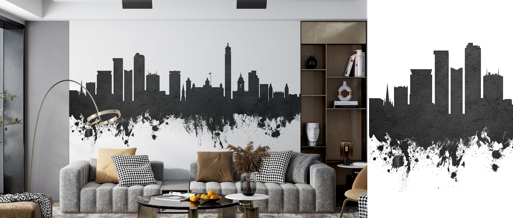 With architectural precision and elegant restraint, Birmingham England Skyline Black & White Wallpaper mirrors the city’s identity, bringing depth and sophistication into living room, bedroom, or office walls while resonating with history. 