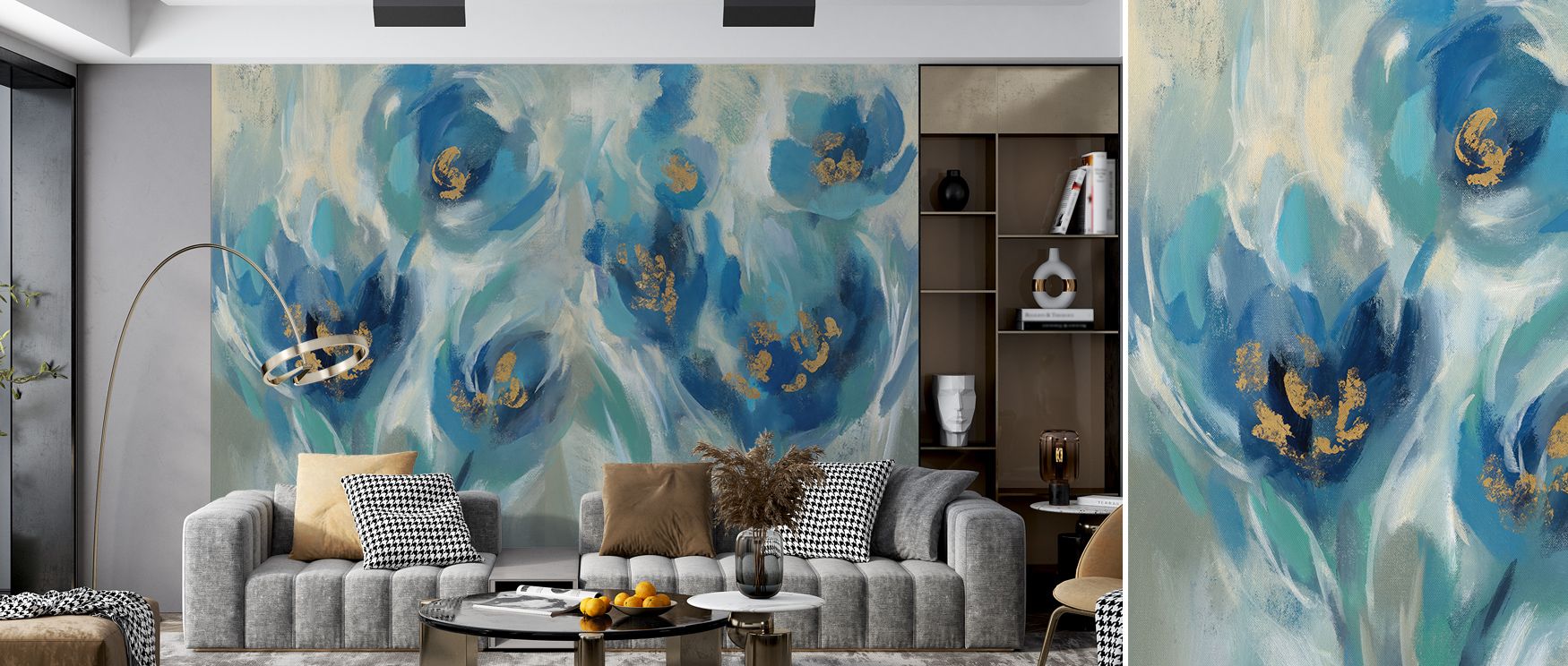 Blue Fairies Wallpaper reflects playful artistry in dreamlike tones, surrounding interiors with atmosphere of serenity. The design enriches a nursery, bedroom, or playful living room with resonance, artistry, and delight, offering whimsical charm. 