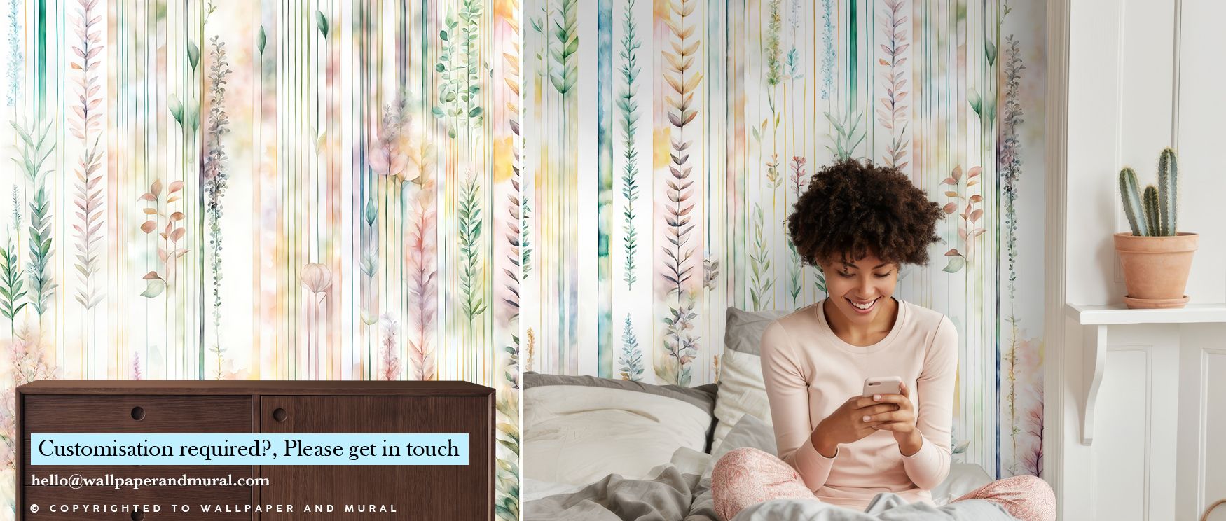 In Botanical Wall Wallpaper, each detail of foliage becomes part of a lush composition that radiates freshness. Leaves and stems intertwine gracefully, turning walls into artful expressions of nature. This design enriches interiors with calm while offerin