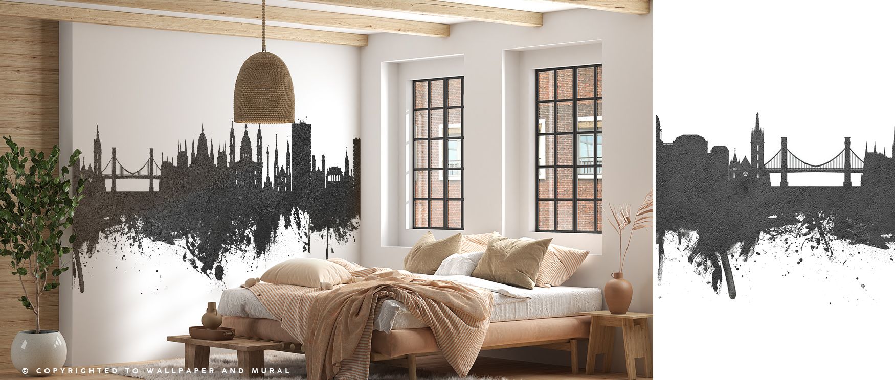 Budapest Skyline Black & White Wallpaper reflects timeless heritage, where monochrome tones enhance architectural form. The design enriches a living room, bedroom, or office with atmosphere of sophistication, offering walls cultural resonance and artistic