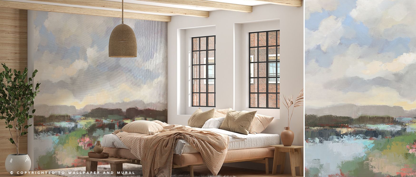 By the Lake Wallpaper surrounds interiors with serenity, where calm waters reflect soft tones across walls. This design enriches a living room, bedroom, or office with atmosphere of peace, refinement, and artistry, turning interiors into timeless retreats