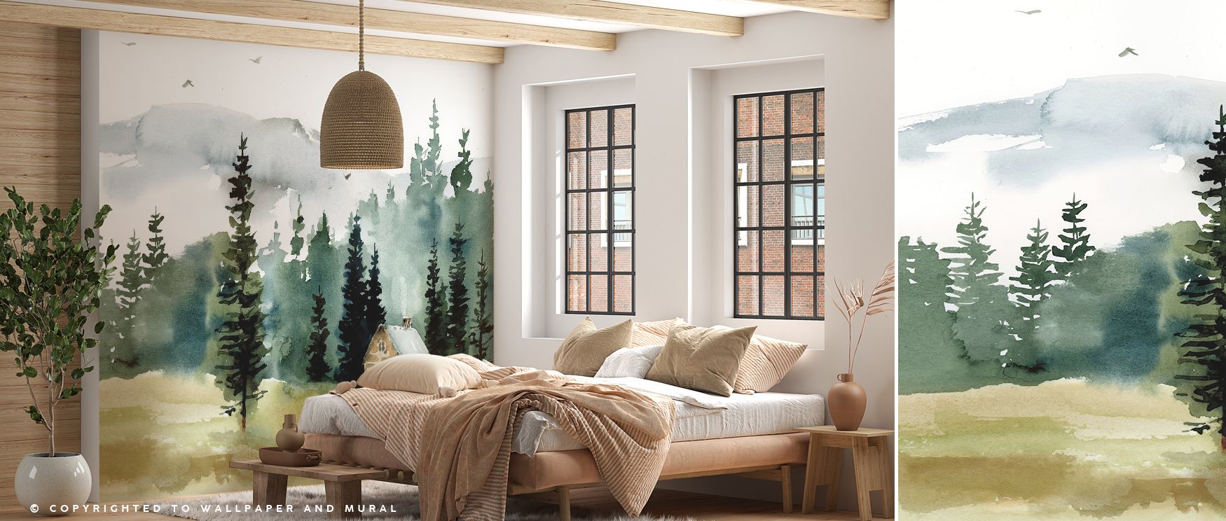Cabin in the Woods Wallpaper reflects serenity through forest tones and rustic detail, surrounding interiors with calm. It enriches a living room, bedroom, or office with atmosphere of refinement, artistry, and cultural resonance rooted in woodland charm.