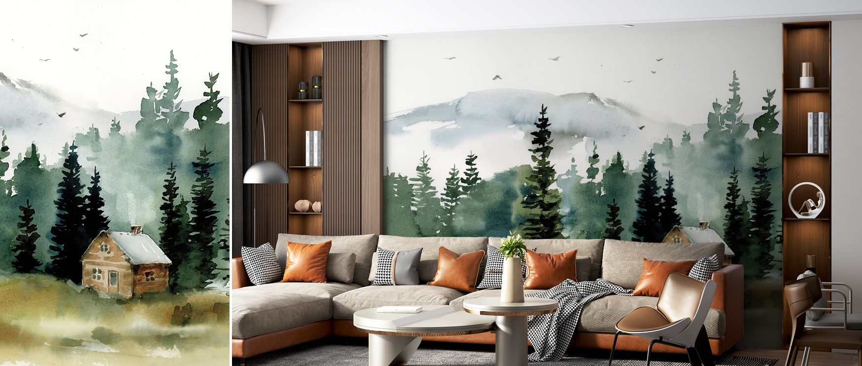 Cabin in the Woods Wallpaper embodies woodland serenity, where rustic tones highlight balance across walls. This design enriches a living room, bedroom, or office with refinement, artistry, and cultural resonance, offering timeless atmosphere of rustic ch