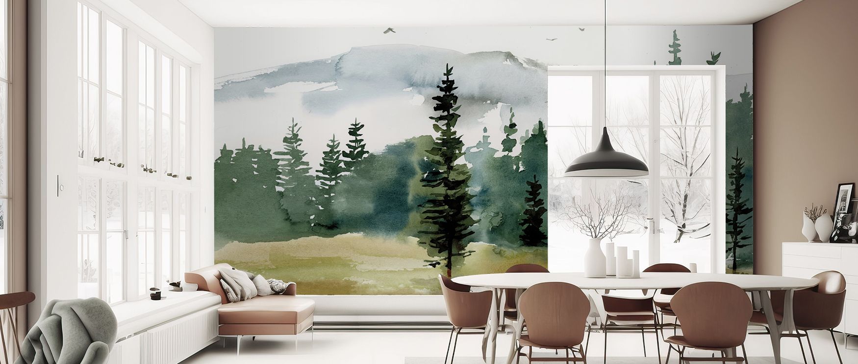 Cabin in the Woods Wallpaper radiates serenity where forest tones create harmony across interiors. It enriches a living room, bedroom, or office with artistry, refinement, and cultural resonance, turning walls into peaceful woodland showcases. 