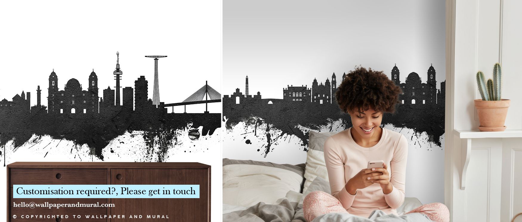 Cairo Egypt Skyline Black & White Wallpaper reflects timeless elegance, where landmarks rise in detail across minimal tones. This design enriches a living room, bedroom, or office with refinement, artistry, and cultural resonance, offering walls atmospher