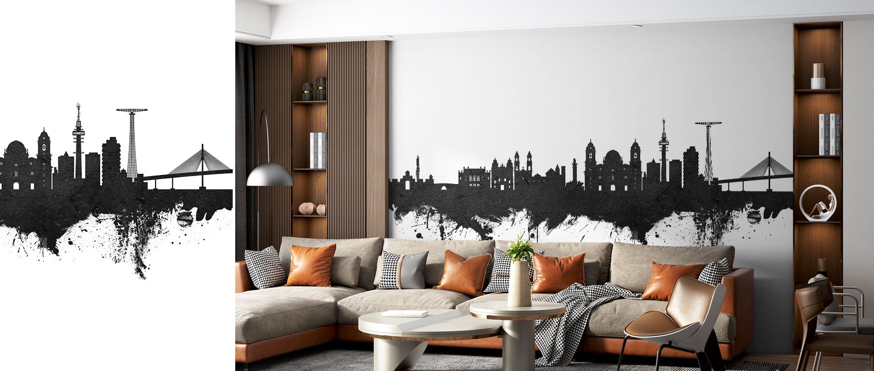 Cairo Egypt Skyline Black & White Wallpaper embodies heritage and artistry through refined monochrome, surrounding interiors with atmosphere of sophistication. It enriches a living room, bedroom, or office with refinement and cultural resonance, turning w