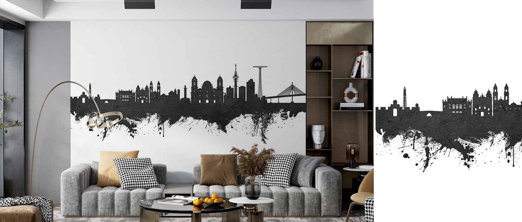 In Cairo Egypt Skyline Black & White Wallpaper, architecture emerges in clarity through balanced tones. The design enriches a living room, bedroom, or office with artistry, refinement, and cultural depth, surrounding interiors with atmosphere filled with 