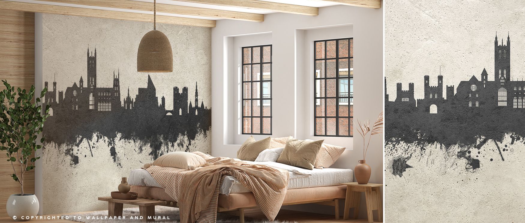 Canterbury England Skyline Concrete Wallpaper reflects urban charm through concrete textures, where architecture becomes art. This design enriches a living room, bedroom, or office with refinement, artistry, and cultural resonance rooted in modern express