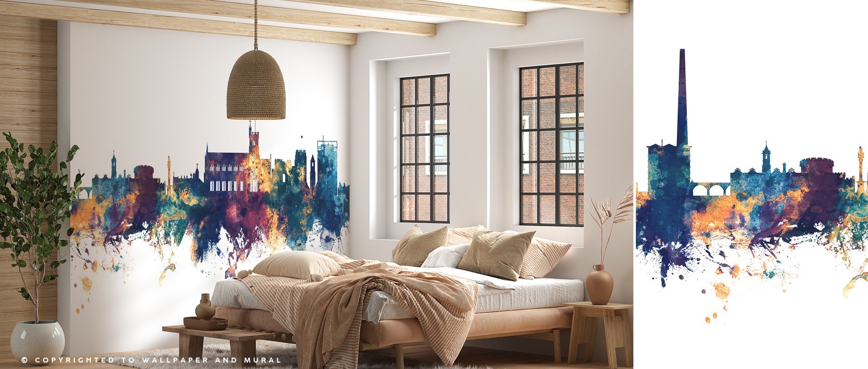 Carlisle England Skyline Blue & Bronze Wallpaper reflects sophistication where luminous tones balance calm and warmth. This design enriches a living room, bedroom, or office with resonance, artistry, and cultural pride, surrounding interiors with timeless