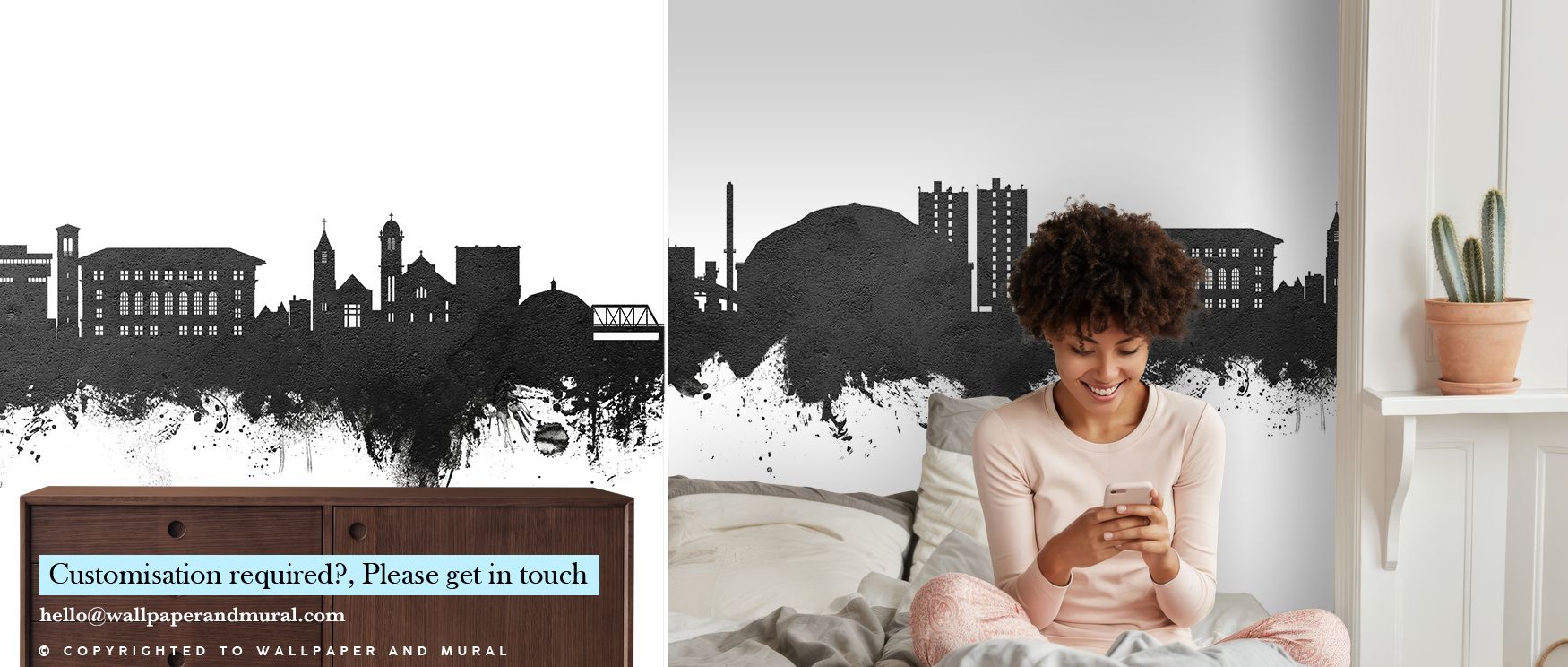Cedar Falls Iowa Skyline Black & White Wallpaper embodies historic pride through minimal tones, surrounding interiors with atmosphere of resonance. It enriches a living room, bedroom, or office with artistry, refinement, and cultural pride, offering timel