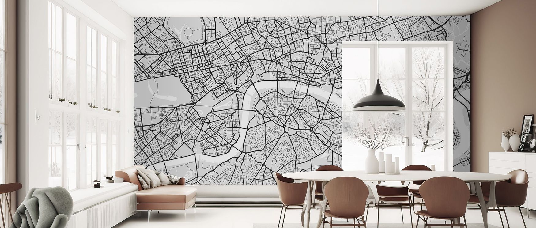 Central London Grey Wallpaper embodies sophistication where subtle tones add balance across walls. The design enriches a living room, bedroom, or office with refinement, resonance, and artistry, surrounding interiors with heritage. 