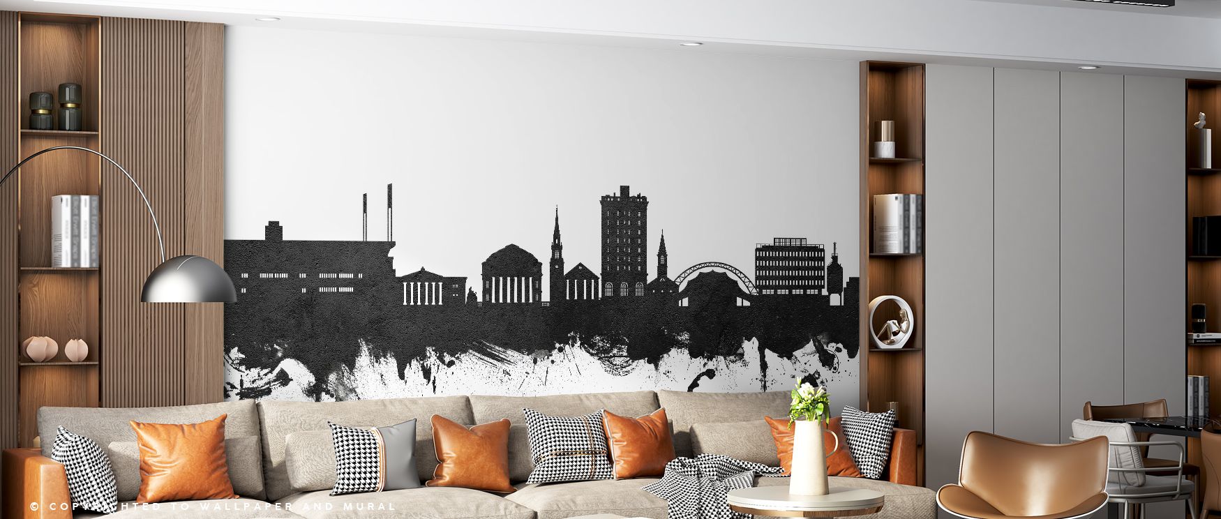 Through contrasts and refined clarity, Charlottesville Virginia Skyline Black & White Wallpaper celebrates architectural artistry. The design enriches a living room, bedroom, or office with resonance, refinement, and cultural resonance, surrounding interi
