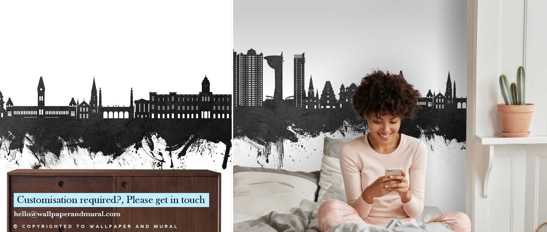 Chennai Skyline India Black & White Wallpaper radiates cultural presence where silhouettes glow in timeless tones. The design enriches a living room, bedroom, or office with resonance, artistry, and refinement, surrounding interiors with heritage. 