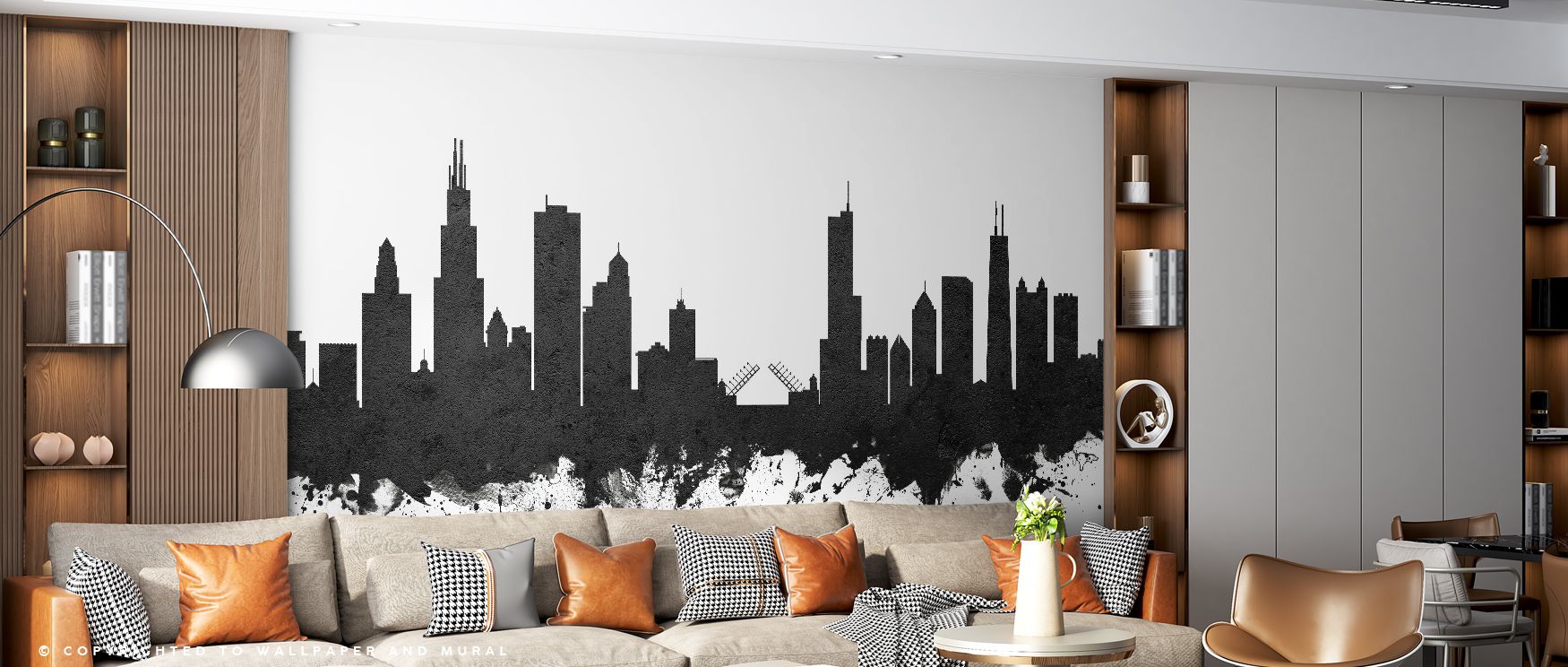 Through balance of strength and clarity, Chicago Illinois Skyline Black & White Wallpaper celebrates architectural artistry. The design enriches a living room, bedroom, or office with resonance, artistry, and refinement, surrounding interiors with cultura