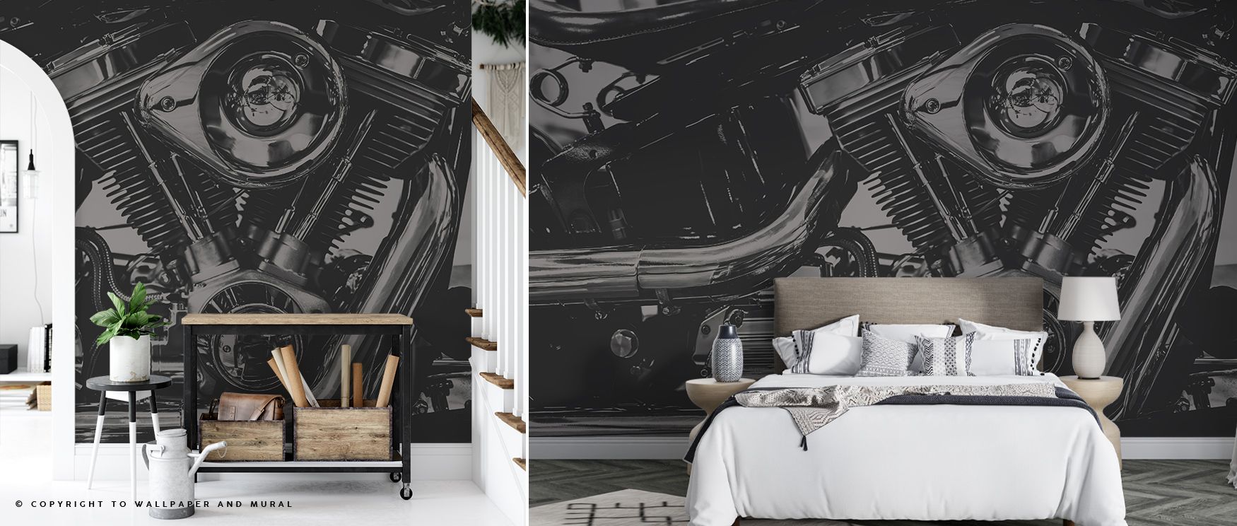 Chopper Wallpaper reflects movement where detail conveys rhythm across walls. This design enriches a living room, bedroom, or office with resonance, artistry, and refinement, surrounding interiors with bold sophistication. 