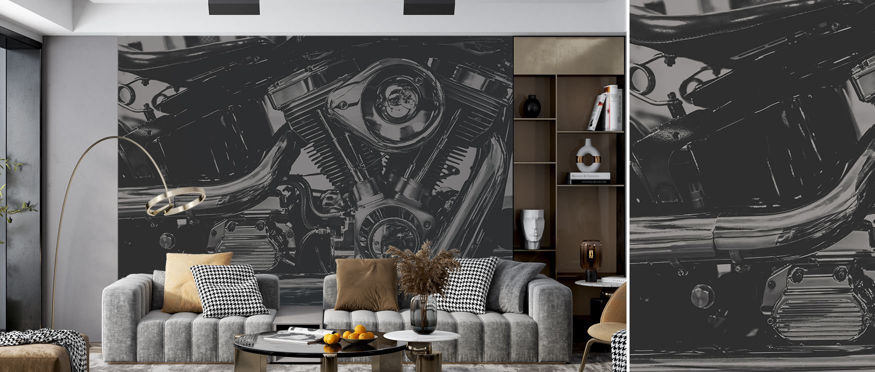 In Chopper Wallpaper, bold detail creates rhythm where tones enhance resonance. The design enriches a living room, bedroom, or office with artistry, refinement, and bold resonance, surrounding interiors with cultural presence. 