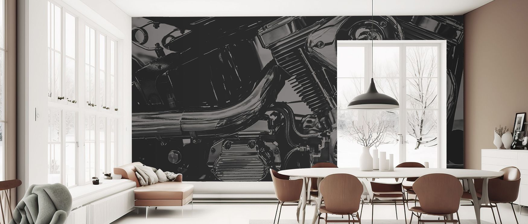 Chopper Wallpaper embodies energy where tones define sleek detail. The design enriches a living room, bedroom, or office with resonance, artistry, and refinement, surrounding interiors with cultural depth. 