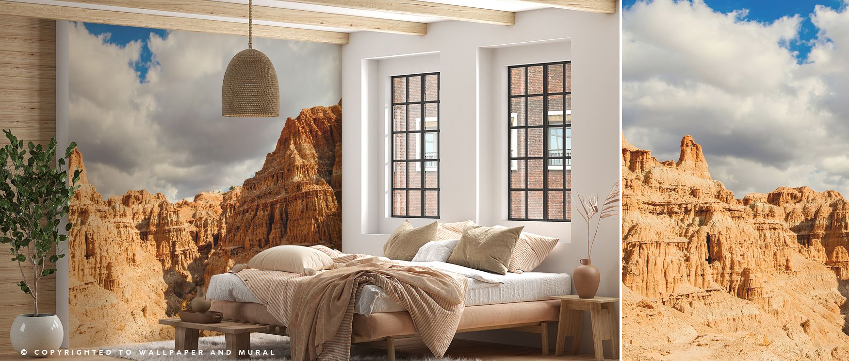 Cloudy Trails Wallpaper conveys intrigue where abstract tones flow with rhythm across walls. The design enriches a living room, bedroom, or office with atmosphere of refinement, artistry, and sophistication, surrounding interiors with timeless resonance. 