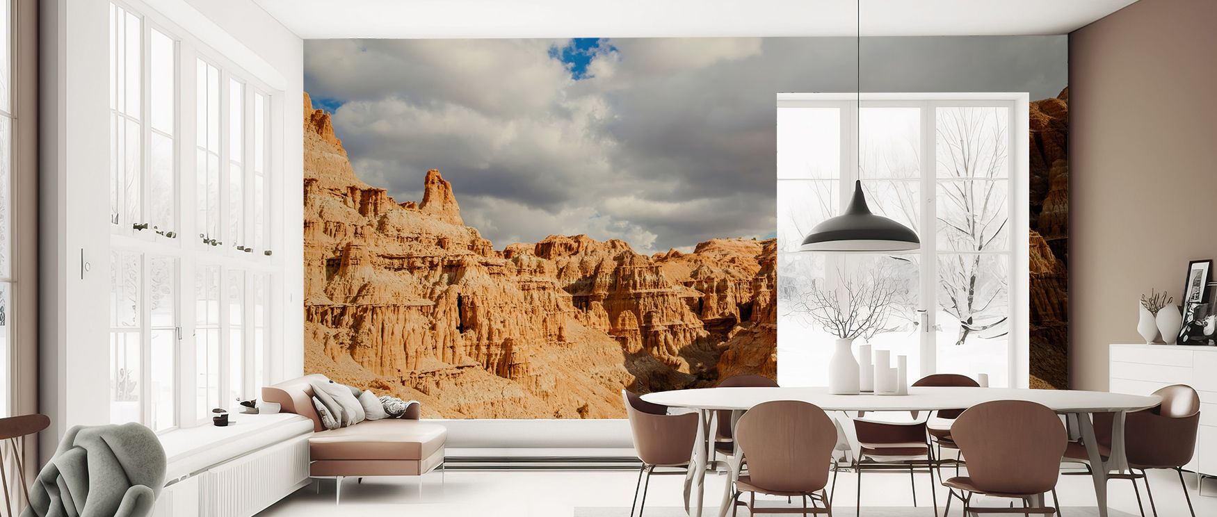 Cloudy Trails Wallpaper embodies refinement where abstract tones define atmosphere. The design enriches a living room, bedroom, or office with resonance, artistry, and sophistication, surrounding interiors with timeless resonance. 