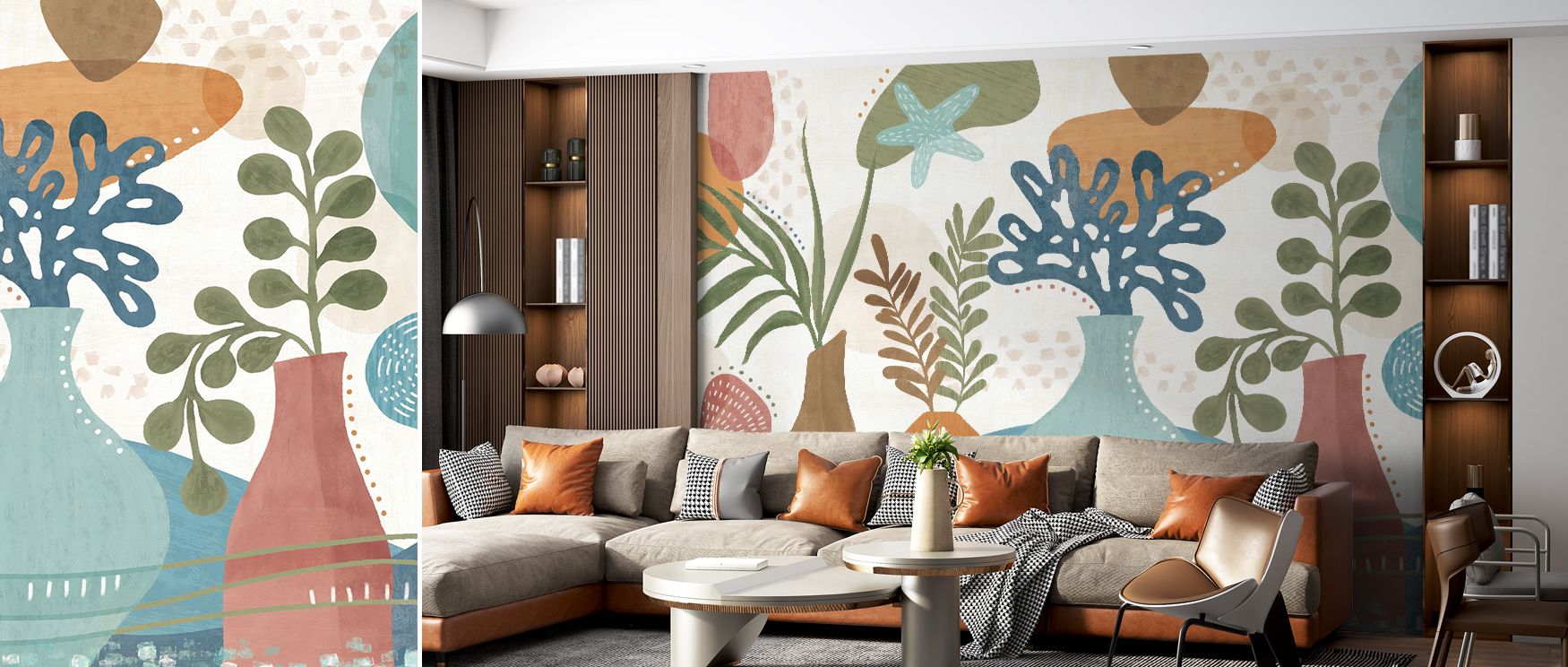 Coastal Flowers Wallpaper radiates freshness where blossoms enhance rhythm across walls. The design enriches a living room, bedroom, or office with resonance, artistry, and refinement, surrounding interiors with natural calm. 