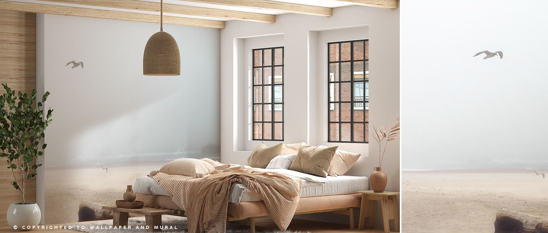 Cold Beach Wallpaper conveys serenity where muted tones highlight shoreline rhythm. The design enriches a living room, bedroom, or office with atmosphere of refinement, artistry, and calm resonance, surrounding interiors with timeless tranquility. 