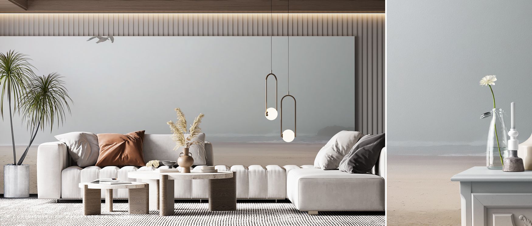 Cold Beach Wallpaper radiates serenity where tones highlight balance across sea and sand. The design enriches a living room, bedroom, or office with resonance, artistry, and refinement, surrounding interiors with calm presence. 