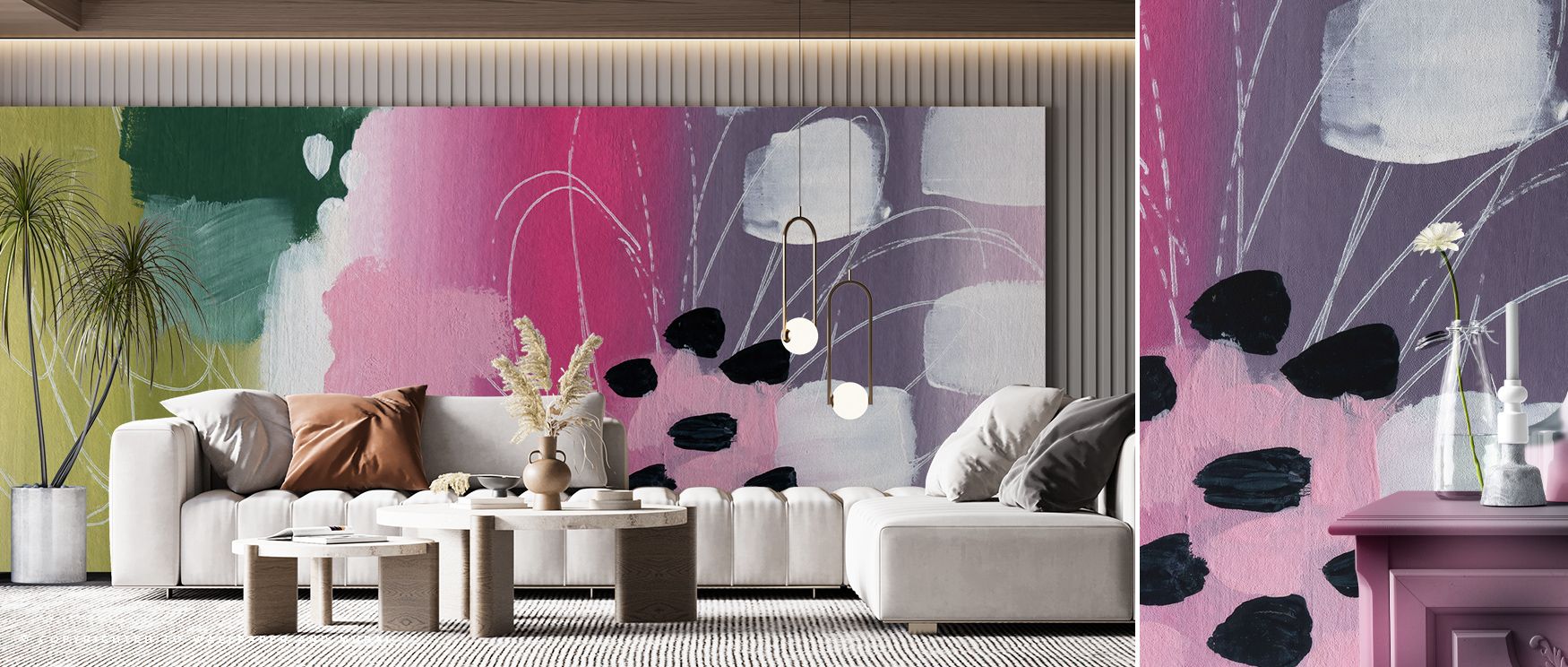 Color Burst I Wallpaper embodies refinement where bold tones create rhythm across forms. The design enriches a living room, bedroom, or office with resonance, artistry, and sophistication, surrounding interiors with timeless vibrancy. 