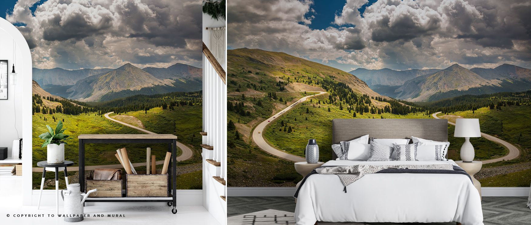 Cottonwood Bend Wallpaper radiates peace where soft hues highlight balance. The design enriches a living room, bedroom, or office with resonance, artistry, and refinement, surrounding interiors with serenity. 