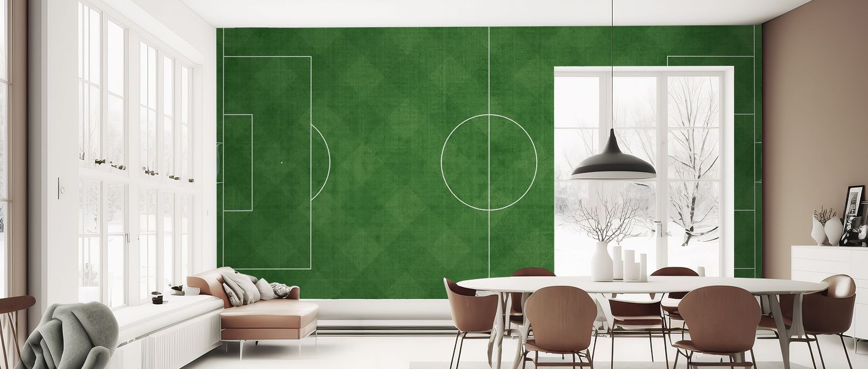 Strong geometric layers flow through the Cross Pitch Wallpaper, each line suggesting bold artistry and vibrancy. Bedroom interiors gain atmosphere and creativity from this design, which adds modern style, confidence, and rhythm to walls. 