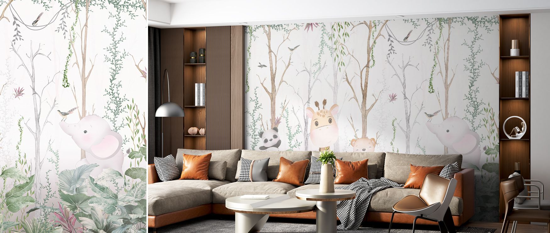 Playful charm shines across the Cute Forest Patrol Wallpaper, as delightful animals roam gently through whimsical backdrops. In bedrooms, this piece adds joy, innocence, and calm, surrounding interiors with warmth and imaginative beauty that grows with th