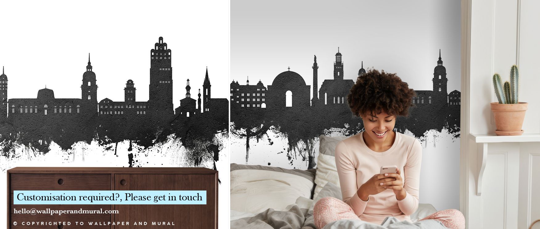 A sense of history resonates within the Darmstadt Skyline Wallpaper in Black & White, where light and shadow balance across every line. Bedrooms glow with sophistication, surrounded by refined charm, cultural resonance, and timeless visual artistry. 