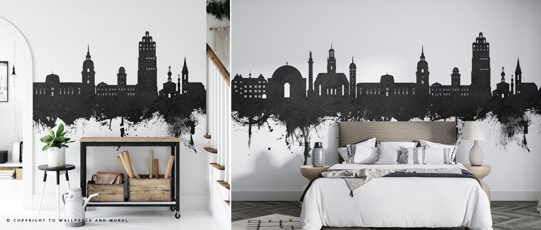 Heritage artistry defines the Darmstadt Skyline Wallpaper in Black & White, connecting architecture and atmosphere. Offices gain sophistication, rhythm, and depth, transforming everyday walls into spaces of legacy and refinement. 