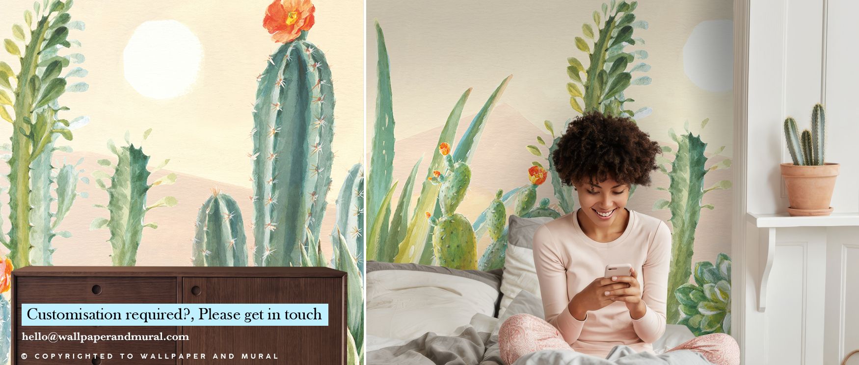 Bold desert imagery flows throughout the Desert Scorch Wallpaper, capturing natural power and artistry in earthy hues. Bedroom walls are transformed with warmth, rhythm, and atmospheric character, filling spaces with enduring beauty and rugged creative en