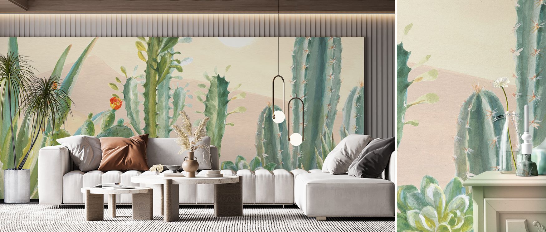 A dramatic vision unfolds across the Desert Scorch Wallpaper, revealing desert horizons in expressive textures and tones. Living rooms glow with atmosphere, depth, and rugged charm, surrounding interiors with natural resilience and timeless artistry. 